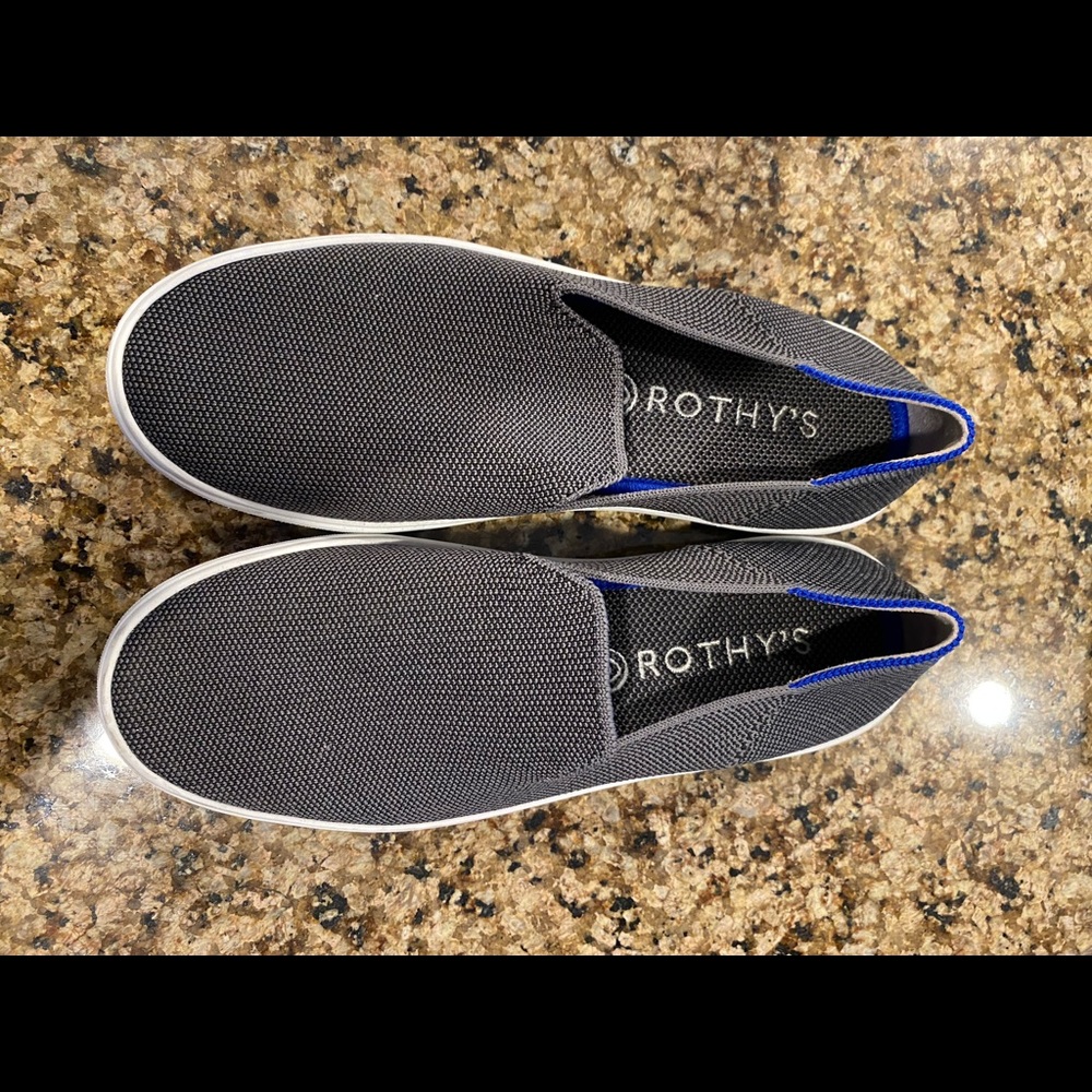 Eeuc Rothys dark grey slip ons size 7